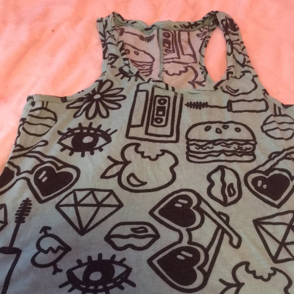 mint patterned tank